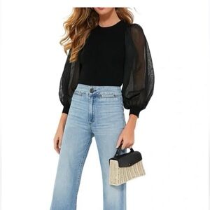 NWT Tuckernuck Black knit Betsy top in medium